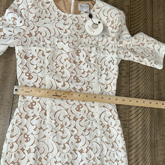NWT Misha Rosie Dress 👗 Lace over nude lining. Gorgeous! Wedding 💒 ready! - Picture 12 of 17